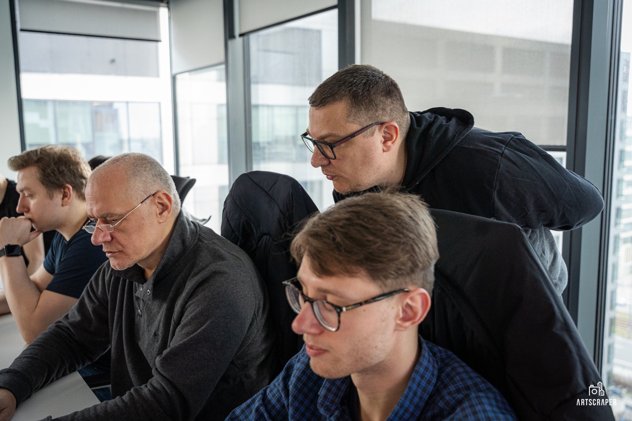 Workshop participants learning